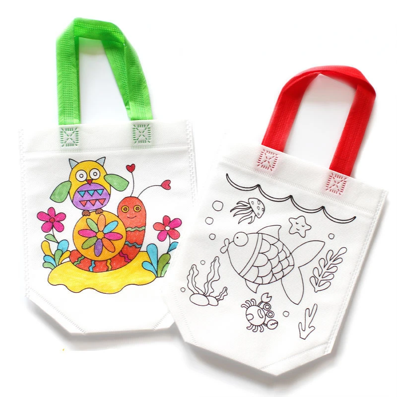 Art Craft Easter - 24pcs Cute Cartoon Coloring Bags Reusable