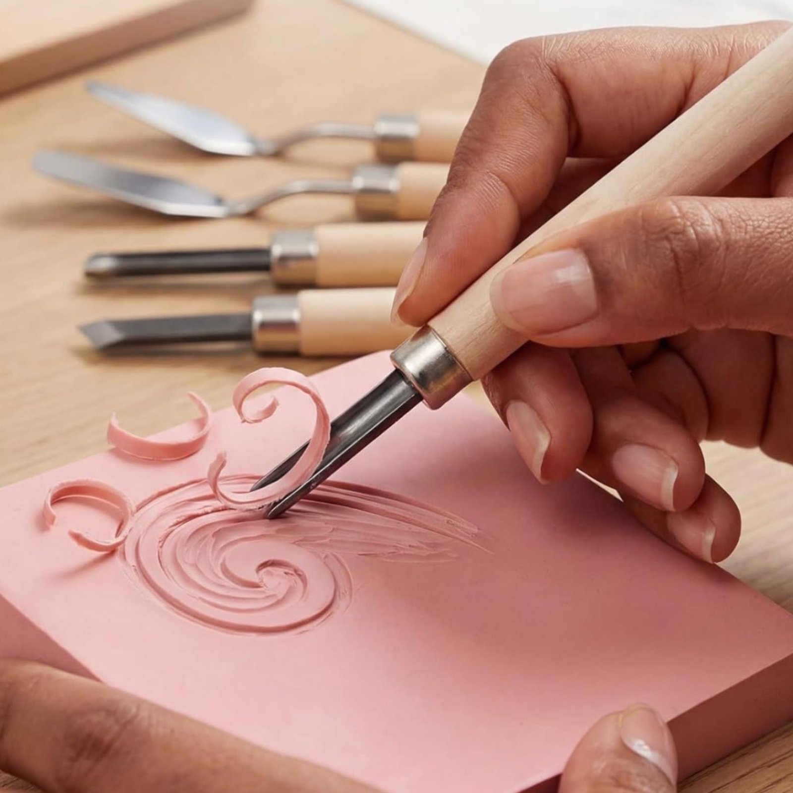 9 Pieces Linoleum Carving Kit  - огляд і ціна Lino Printing Block