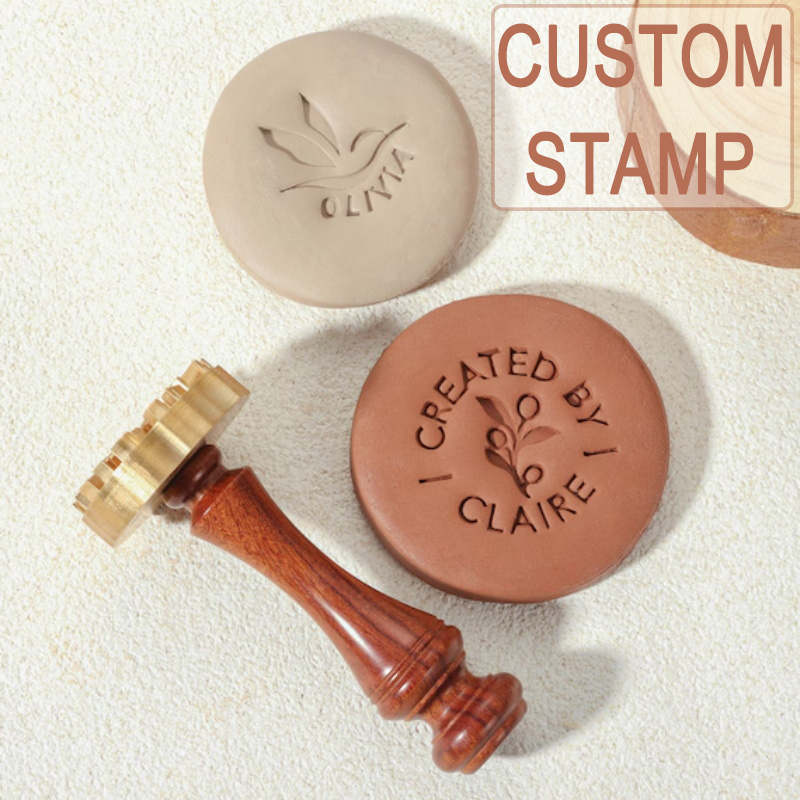 Custom Pottery Stamp for Clay, - огляд і ціна Art Craft Logo Design